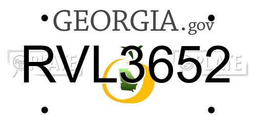 RVL3652 Georgia License Plate