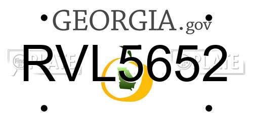 RVL5652 Georgia License Plate