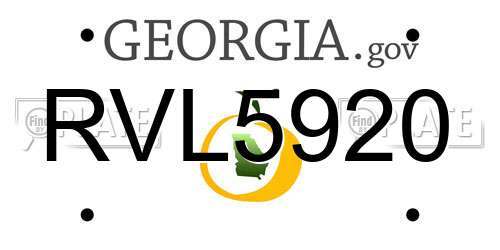 RVL5920 Georgia License Plate