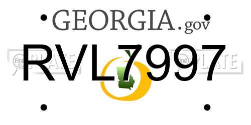 RVL7997 Georgia License Plate