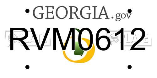 RVM0612 Georgia License Plate
