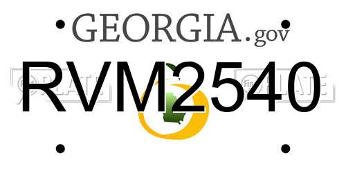 RVM2540 Georgia License Plate