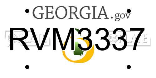 RVM3337 Georgia License Plate
