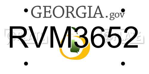 RVM3652 Georgia License Plate