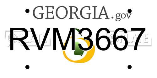RVM3667 Georgia License Plate