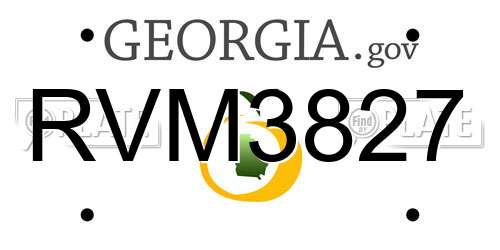 RVM3827 Georgia License Plate