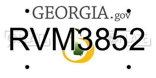 RVM3852 Georgia License Plate