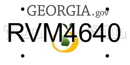 RVM4640 Georgia License Plate