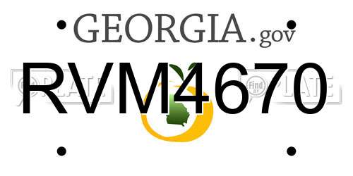 RVM4670 Georgia License Plate