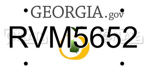 RVM5652 Georgia License Plate