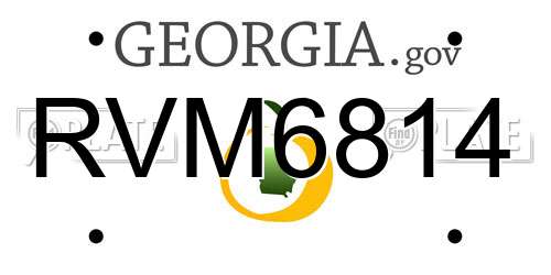 RVM6814 Georgia License Plate