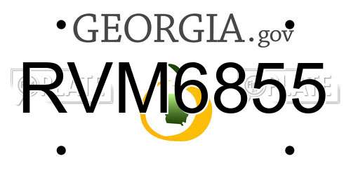 RVM6855 Georgia License Plate