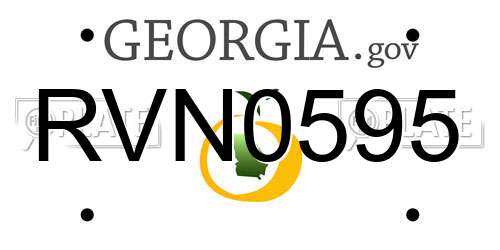RVN0595 Georgia License Plate