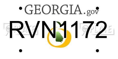 RVN1172 Georgia License Plate