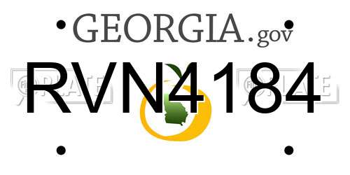 RVN4184 Georgia License Plate