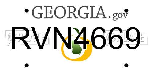 RVN4669 Georgia License Plate