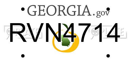 RVN4714 Georgia License Plate