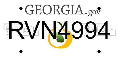 RVN4994 Georgia License Plate