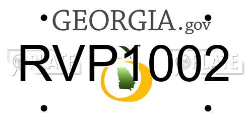 RVP1002 Georgia License Plate