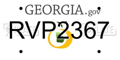 RVP2367 Georgia License Plate