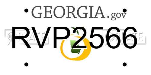 RVP2566 Georgia License Plate