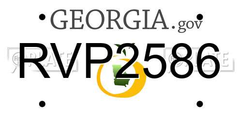 RVP2586 Georgia License Plate
