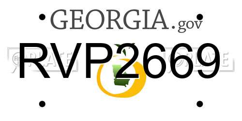 RVP2669 Georgia License Plate