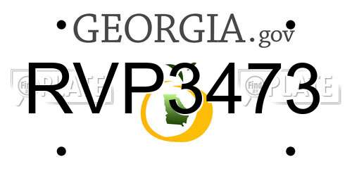 RVP3473 Georgia License Plate