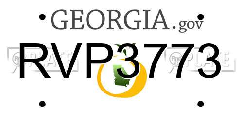 RVP3773 Georgia License Plate