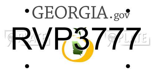 RVP3777 Georgia License Plate