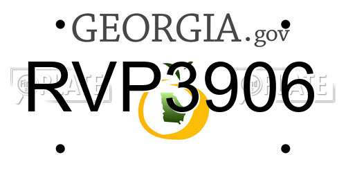RVP3906 Georgia License Plate
