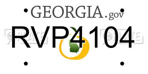 RVP4104 Georgia License Plate