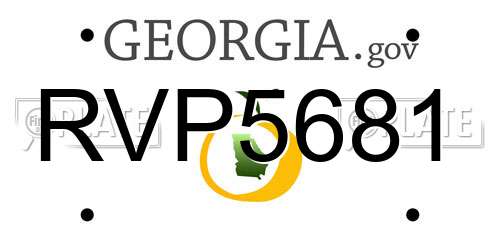 RVP5681 Georgia License Plate