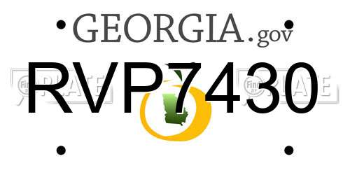RVP7430 Georgia License Plate