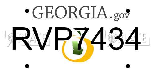 RVP7434 Georgia License Plate