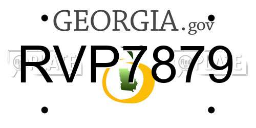 RVP7879 Georgia License Plate