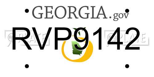 RVP9142 Georgia License Plate
