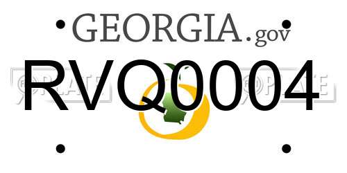 RVQ0004 Georgia License Plate
