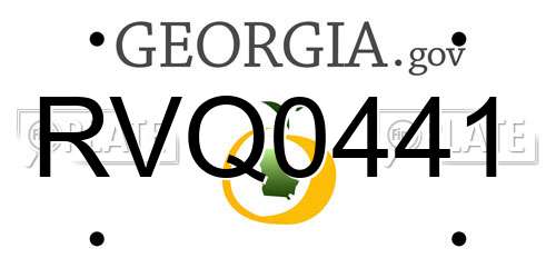 RVQ0441 Georgia License Plate