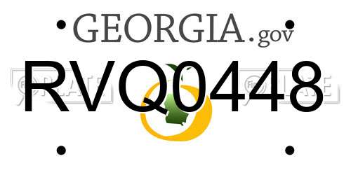 RVQ0448 Georgia License Plate