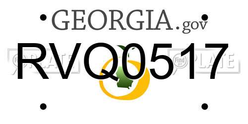 RVQ0517 Georgia License Plate
