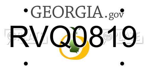 RVQ0819 Georgia License Plate