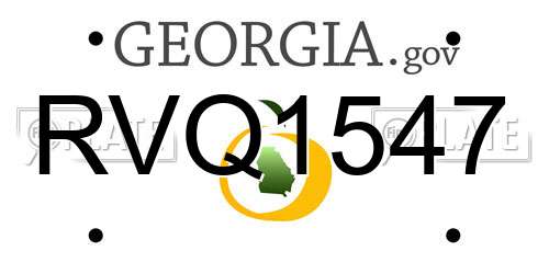 RVQ1547 Georgia License Plate