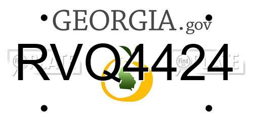 RVQ4424 Georgia License Plate