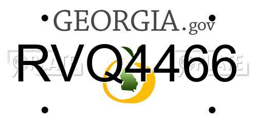 RVQ4466 Georgia License Plate