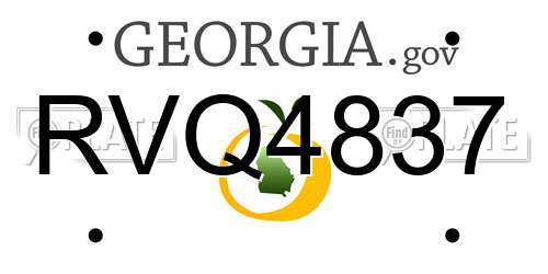 RVQ4837 Georgia License Plate
