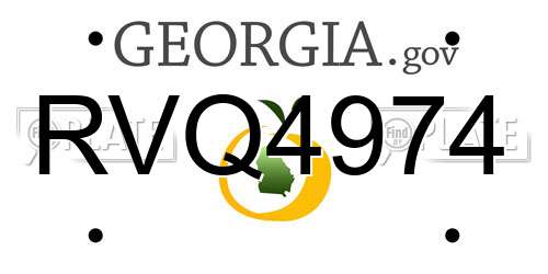 RVQ4974 Georgia License Plate