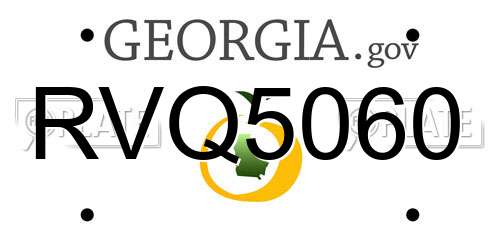 RVQ5060 Georgia License Plate