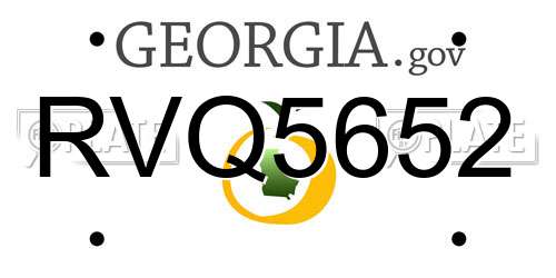 RVQ5652 Georgia License Plate
