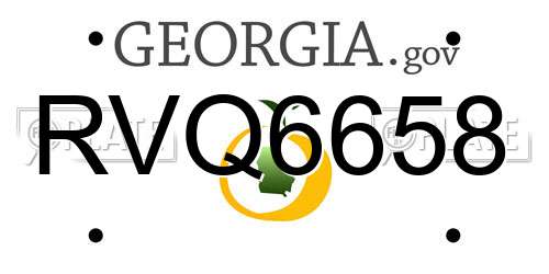 RVQ6658 Georgia License Plate